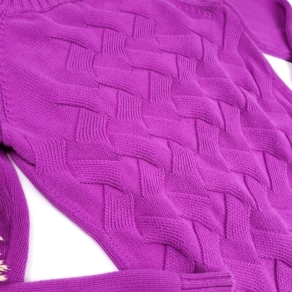 Lands End Purple Thick Knit Sweater Sz S ( 6 - 8 ) - Picture 8 of 13